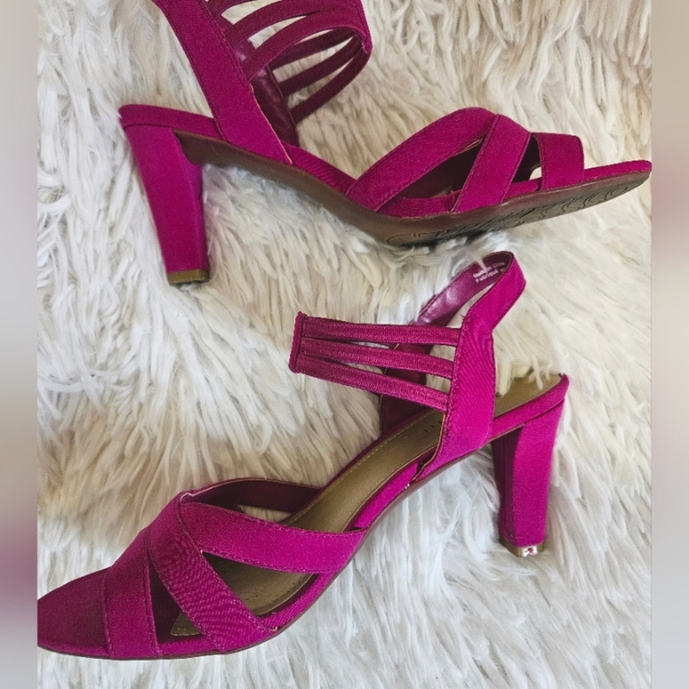 Pink heeled‎ sandals